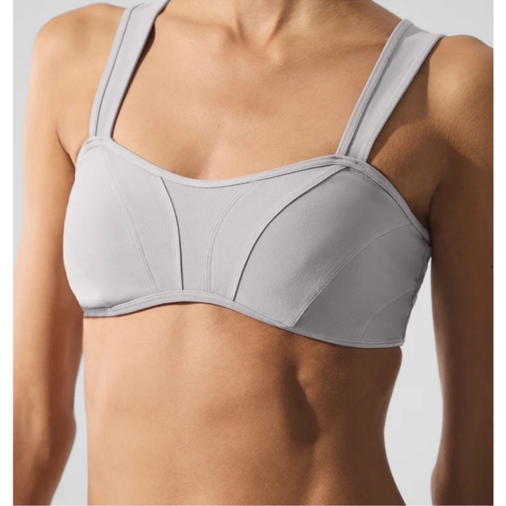 NWT🩶ALO YOGA🩶WASHED ALOSOFT SUNRAY BRA - Picture 2 of 8